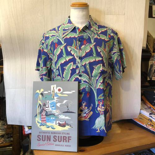 SUN SURF SP S/S HAWAIIAN SHIRT “BANANA TREES” BLUE