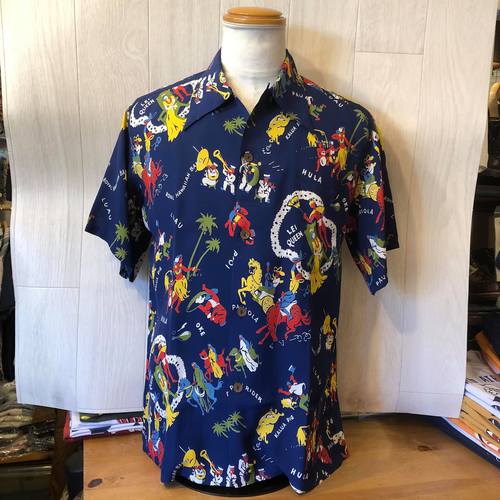 SUN SURF SP S/S HAWAIIAN SHIRT Lei Queen NAVY