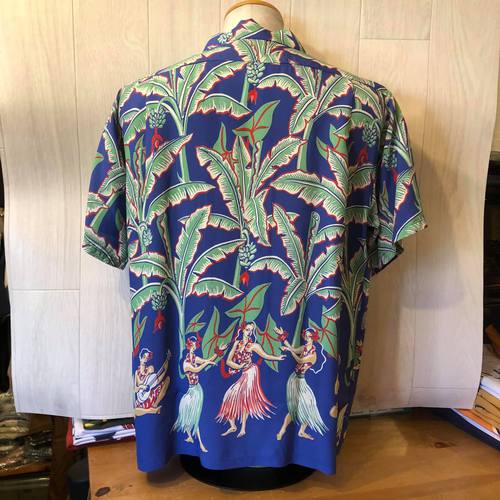 SUN SURF SP S/S HAWAIIAN SHIRT “BANANA TREES” BLUE