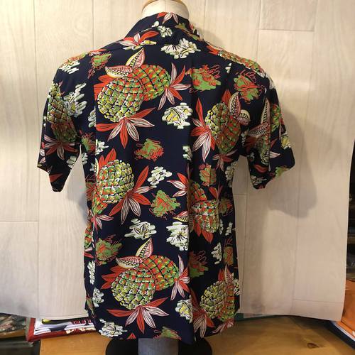 SUN SURF S/S AROHA SHIRT “PINEAPPLE” SS38561-128/NAVY