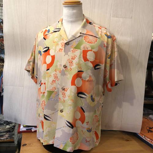 SUN SURF S/S RAYON ALOHA SHIRT “LANTERN PROCESSION” BEIGE