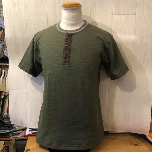 BUZZ RICKSONS SLUB YARN HENLEY NECK T-SHIRT