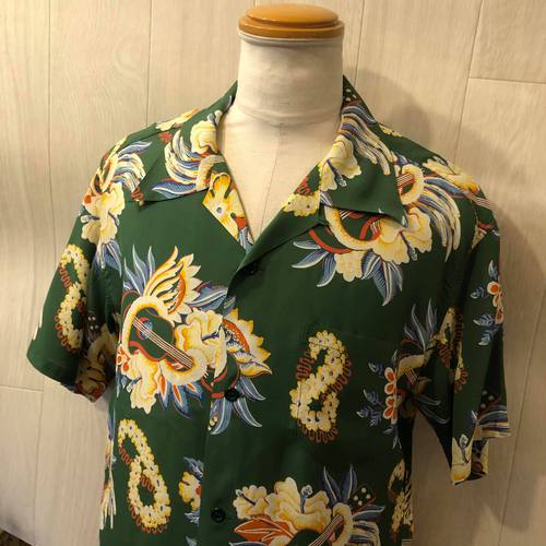 SUN SURF S/S AROHA SHIRT “MACINTOSH UKULELE” GREEN
