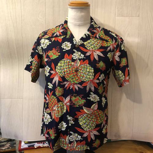 SUN SURF S/S AROHA SHIRT “PINEAPPLE” SS38561-128/NAVY