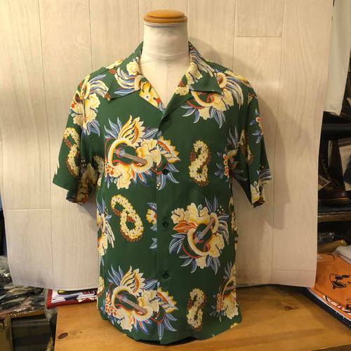 SUN SURF S/S AROHA SHIRT “MACINTOSH UKULELE” GREEN