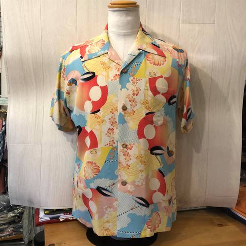 SUN SURF S/S RAYON ALOHA SHIRT “LANTERN PROCESSION” BLUE