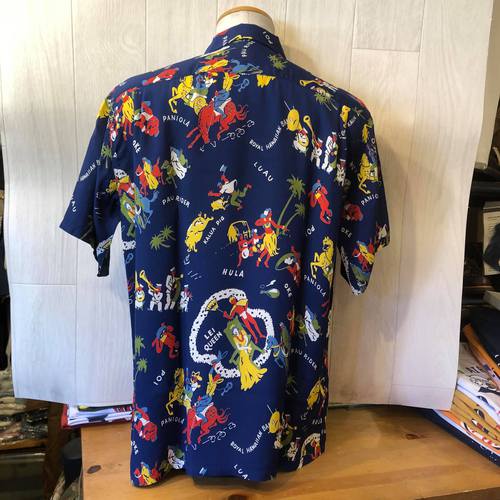SUN SURF SP S/S HAWAIIAN SHIRT Lei Queen NAVY