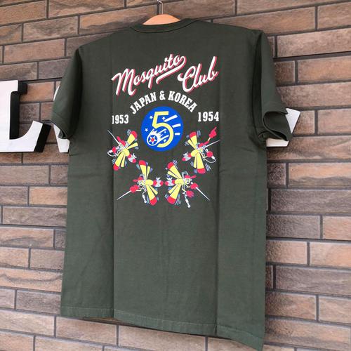 BUZZ RICKSONS S/S T-SHIRT MOSQUITO CLUB BR78783-149/OLIVE