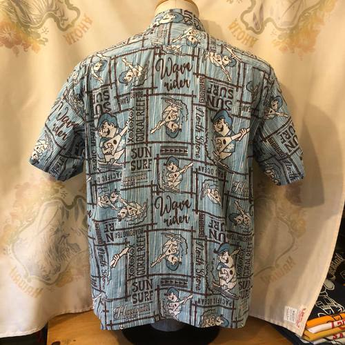 SUN SURF C/L HOPSACK S/S OPEN SHIRTWAVE RIDER BLUE