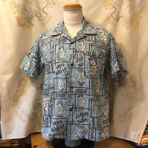 SUN SURF C/L HOPSACK S/S OPEN SHIRTWAVE RIDER BLUE SUN SURF C/L HOPSACK S/S OPEN SHIRTWAVE RIDER BLUE