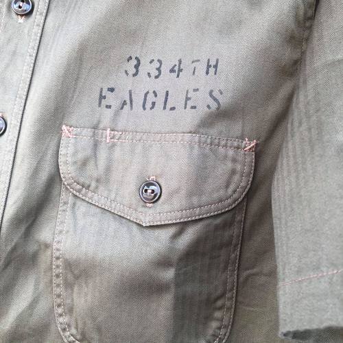 BUZZ RICKSONS HERRINGBONE WORK SHIRT 334th EAGLES
