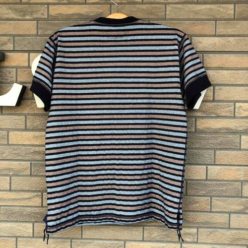 SUGAR CANE INDIGO BORDER S/S HENNLEY NECK Tee