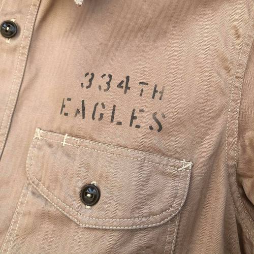 BUZZ RICKSONS HERRINGBONE WORK SHIRT 334th EAGLES
