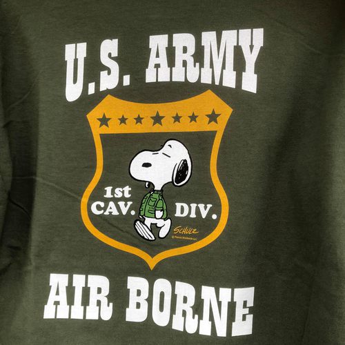 BUZZ RICKSONS × PEANUTS L/S Tee Snoopy U.S.ARMY AIR BORNE