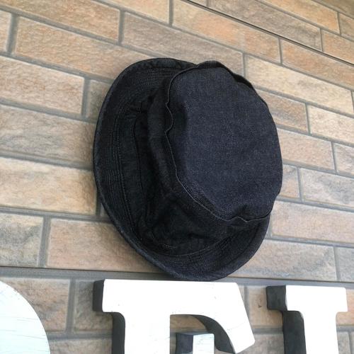 SUGAR CANE 10oz. DENIM PORKPIE HAT SC02466-119/BLACK
