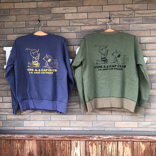 BUZZ RICKSONS×SNOOPY SET-IN CREW SWEAT TYPE A-3 CAP CULB