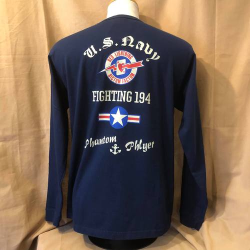 BUZZ RICKSONS L/S T-SHIRT FIGHTING 194 RED LIGHTNING