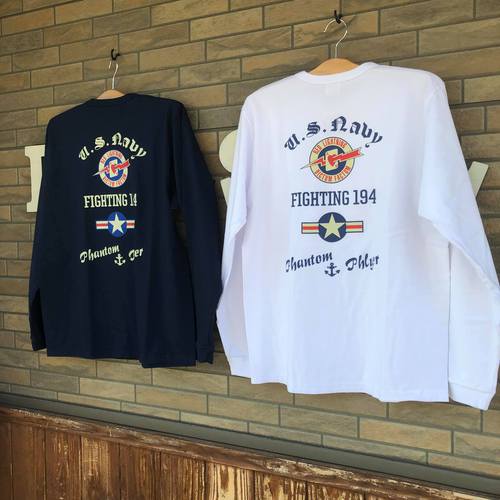 BUZZ RICKSONS L/S T-SHIRT FIGHTING 194 RED LIGHTNING