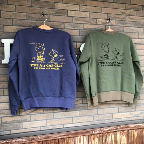 BUZZ RICKSONS×SNOOPY SET-IN CREW SWEAT TYPE A-3 CAP CULB