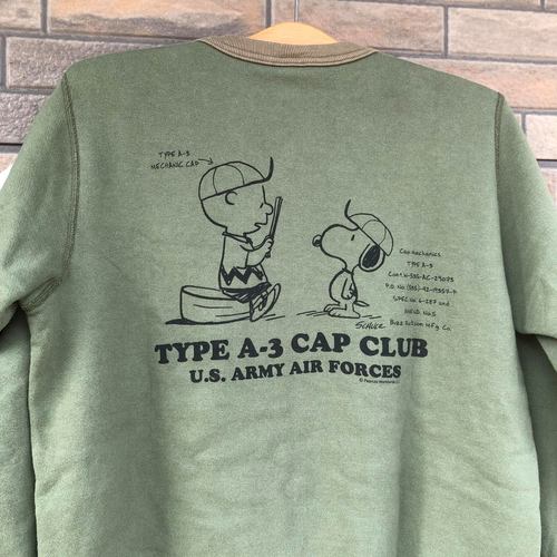 BUZZ RICKSONS×SNOOPY SET-IN CREW SWEAT TYPE A-3 CAP CULB