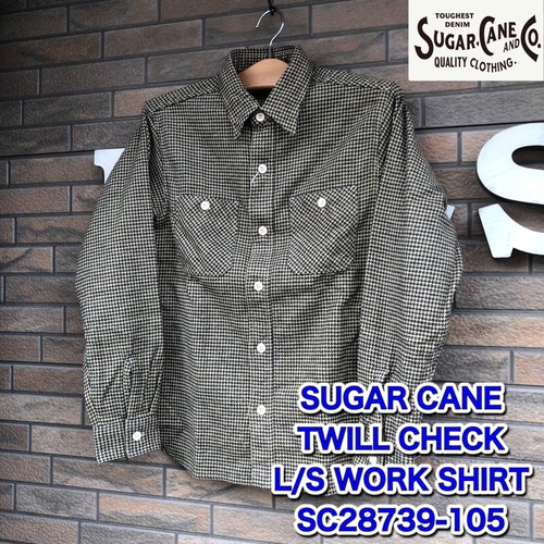SUGAR CANE TWILL CHECK L/S WORK SHIRT SC28739