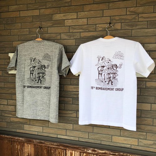 BUZZ RICKSONS SLUB YARN T-SHIRT 19th BOMB. GROUP SAD SACK