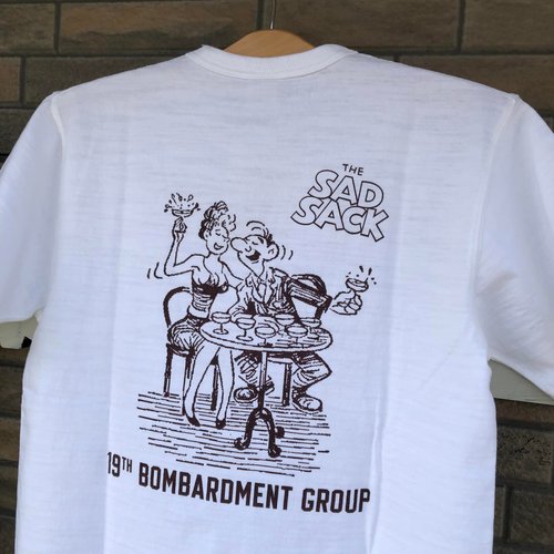 BUZZ RICKSONS SLUB YARN T-SHIRT 19th BOMB. GROUP SAD SACK