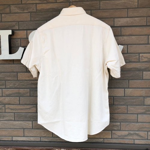 SUGAR CANE COLOR DENIM S/S WORK SHIRT OFF WHITE