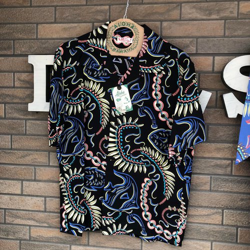 SUN SURF RAYON HAWAIIAN SHIRT “PARADISE PICTOGRAPH”