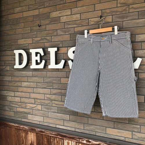 SUGAR CANE 11oz. HICKORY STRIPE WORK SHORTS