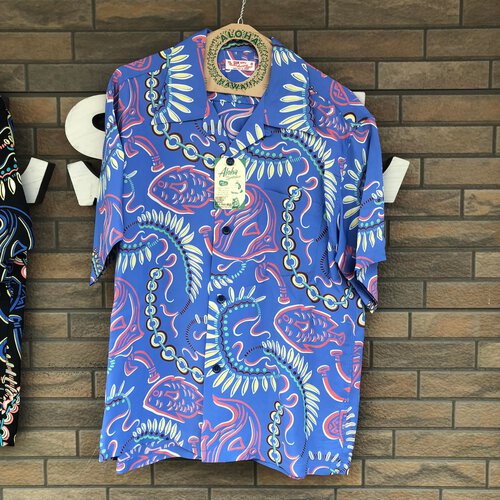 SUN SURF RAYON HAWAIIAN SHIRT “PARADISE PICTOGRAPH”