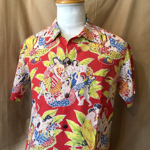SUN SURF SPECIAL EDITION S/S HAWAIIAN SHIRT “CELEBRATION”RED