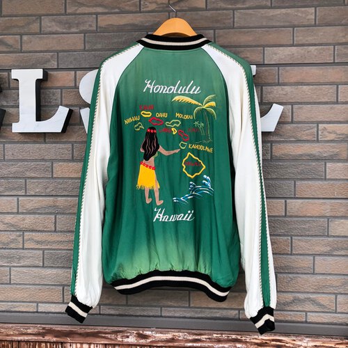 希少デッド!テーラー東洋 エイジングスカジャン HAWAII MAP×FLYING DRAGON