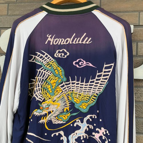 希少デッド!テーラー東洋 エイジングスカジャン HAWAII MAP×FLYING DRAGON