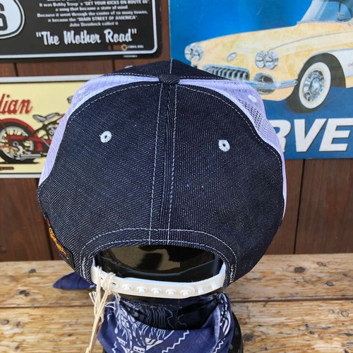 MFSC NOS DENIM WITH WHITE MESH 5PANELS FEED CAP