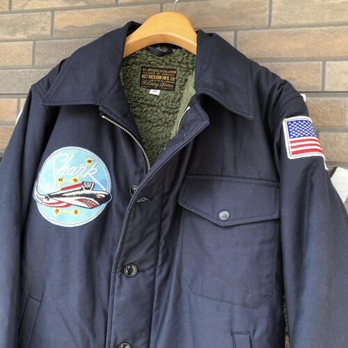 BUZZ RICKSONS Type A-2 DECK JACKET NAVY ”SSN-591 SHARK”