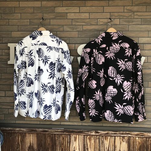 SUN SURF COTTON FLANNEL L/S OPEN SHIRT DUKES PINEAPPLE