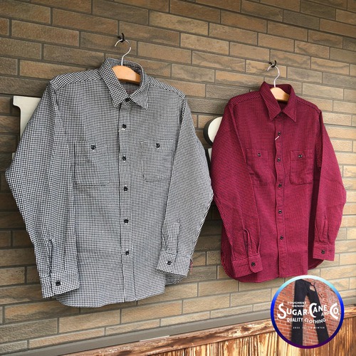 人気の千鳥格子柄ネルシャツ!SUGAR CANE TWILL CHECK L/S WORK SHIRT