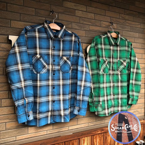 オンブレーチェックネル!SUGAR CANE TWILL CHECK L/S WORK SHIRT