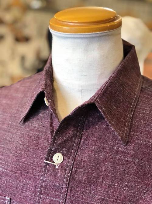 SUGAR CANE RANDOM TWIST S/S WORK SHIRT SC37923-165/RED