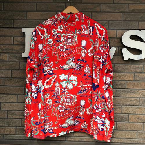 SUN SURF L/S RAYON HAWAIIANSHIRT “STATE OF HAWAII”