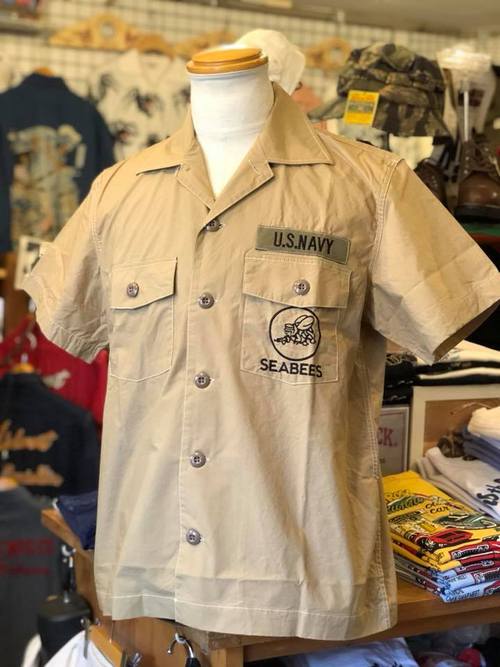BUZZ RICKSONS VIET-NAM S/S UTILITY SHIRT 『SEABEES』 KHAKI