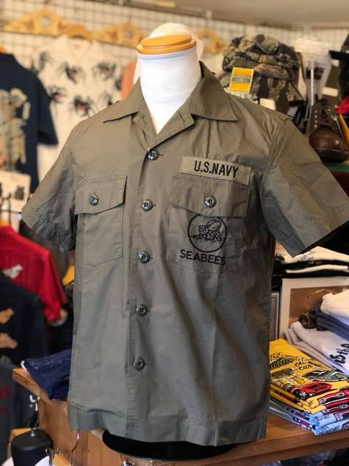 BUZZ RICKSONS VIET-NAM S/S UTILITY SHIRT 『SEABEES』OLIVE