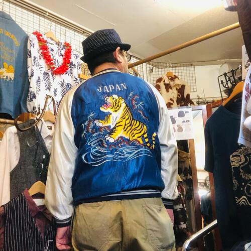 展示会未発表スカジャン!テーラー東洋 ローリングタイガー × 蛇スカル”