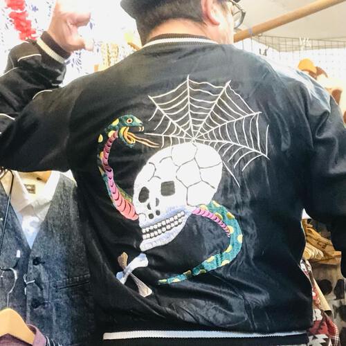 展示会未発表スカジャン!テーラー東洋 ローリングタイガー × 蛇スカル”