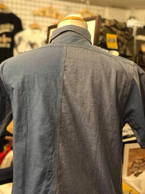 FICTION ROMANCE 5oz. VAT DYED&ROPE DYED S/S WORK SHIRT