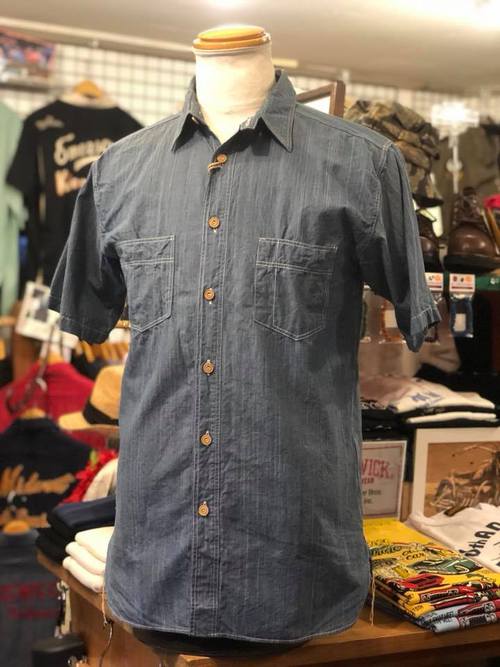 FICTION ROMANCE 3.5oz. HANK DYED CHAMBRAY S/S WORK SHIRT