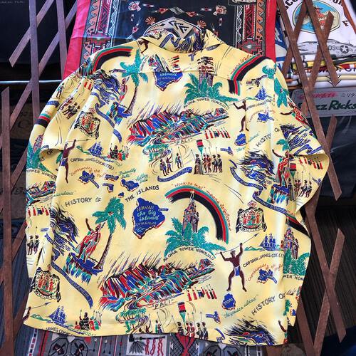 ラストMサイズ1着!サンサーフ 長袖アロハシャツ HISTORY OF THE ISLANDS