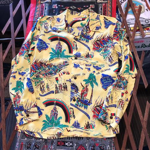 ラストMサイズ1着!サンサーフ 長袖アロハシャツ HISTORY OF THE ISLANDS