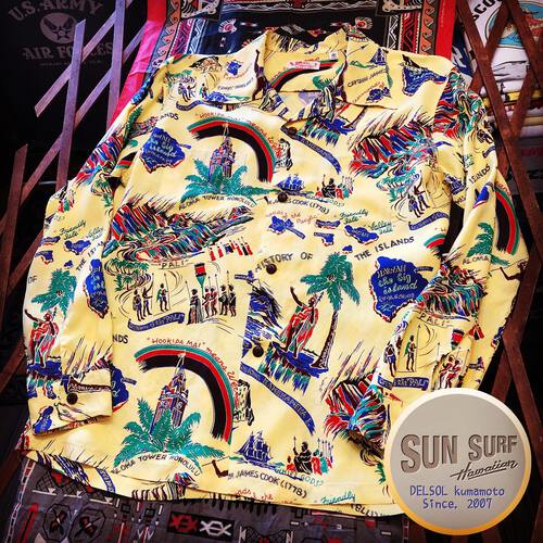 ラストMサイズ1着!サンサーフ 長袖アロハシャツ HISTORY OF THE ISLANDS